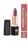 Shimmer Lipstick Wild Rose - Işıltı Ruj - 4 gr - No: 902 - Vegan & Temiz Içerik thumbnail 1