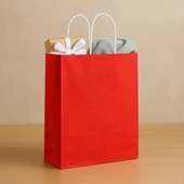 Supertrend Kraft Çanta Kırmızı Büyük Boy 31x41cm 25li thumbnail 2