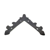 Antika Tarz Dekoratif Pirinç Lale Köşe Gönye - Üst, 133x133 mm, Oksit - 1