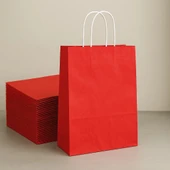 Supertrend Kraft Çanta Kırmızı Büyük Boy 31x41cm 25li thumbnail 1