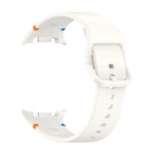 Samsung Galaxy Watch 8 Classic 47mm İle Uyumlu Metal Tokalı Spor Silikon Kordon  Starlight thumbnail 4