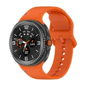 Samsung Galaxy Watch 8 Classic 47mm İle Uyumlu Metal Tokalı Spor Silikon Kordon  Turuncu - 1