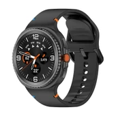 Samsung Galaxy Watch 8 Classic 47mm İle Uyumlu Metal Tokalı Spor Silikon Kordon  Siyah thumbnail 1