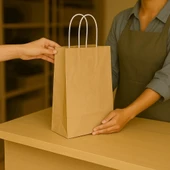 Supertrend Kraft Çanta Naturel Küçük Boy 18x24cm 25li thumbnail 3