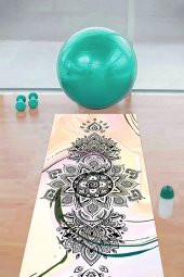 elleser Dekoratif Kaymaz Deri Tabanlı Yoga Matı - 1