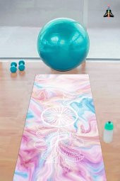 elleser Dekoratif Kaymaz Deri Tabanlı Yoga Matı - 1