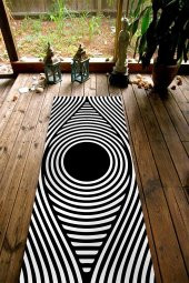 elleser Dekoratif Kaymaz Deri Tabanlı Yoga Matı - 1