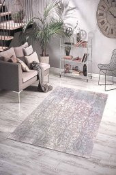 elleser Dekoratif Yıkanabilir Kaymaz Deri Tabanlı Salon Halısı - 1