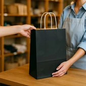 Supertrend Kraft Çanta Siyah Orta Boy 25x31cm 25li thumbnail 2