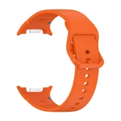 Samsung Galaxy Watch 8 Classic 47mm İle Uyumlu Metal Tokalı Spor Silikon Kordon  Turuncu - 4