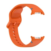Samsung Galaxy Watch 8 Classic 47mm İle Uyumlu Metal Tokalı Spor Silikon Kordon  Turuncu - 3