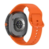 Samsung Galaxy Watch 8 Classic 47mm İle Uyumlu Metal Tokalı Spor Silikon Kordon  Turuncu - 2