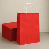 Supertrend Kraft Çanta Kırmızı Küçük Boy 18x24cm 25 Adet x 16 Paket Koli - 3