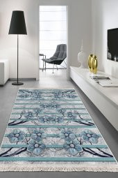 elleser Dekoratif Yıkanabilir Kaymaz Deri Tabanlı 3D Salon Halısı - 1