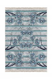 elleser Dekoratif Yıkanabilir Kaymaz Deri Tabanlı 3D Salon Halısı - 2