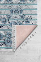 elleser Dekoratif Yıkanabilir Kaymaz Deri Tabanlı 3D Salon Halısı - 3