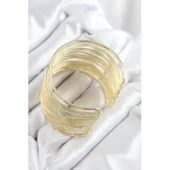 Pirinç Tel Sarma Model Gold Renk Kadın Bileklilk - 3