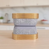 Supertrend Premium Gri Desenler Kare Tatlı Kase 12li thumbnail 1