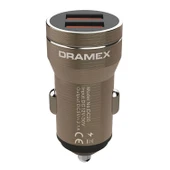 Dramex DC20B 3.1A 2xUSB-A Çıkışlı Hızlı Araç Şarj Cihazı - Metalik Kahverengi - 1
