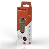 Dramex DC20B 3.1A 2xUSB-A Çıkışlı Hızlı Araç Şarj Cihazı - Metalik Kahverengi - 2