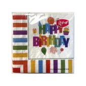 Supertrend Kağıt Peçete Renkli Doğum Günü 33x33cm 20li - 1