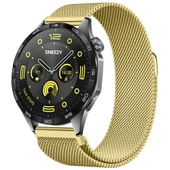 Huawei Watch GT4 46mm Uyumlu Manyetik Milanese Loop Metal Kordon   Gold thumbnail 1