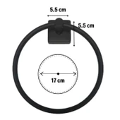 BUFFER® Kendiliğinden Yapışkanlı Siyah Paslanmaz Metal Yuvarlak Havluluk - 5