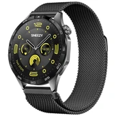 Huawei Watch GT4 46mm Uyumlu Manyetik Milanese Loop Metal Kordon   Siyah thumbnail 1