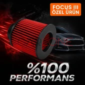 Ford Focus 3 Uyumlu Araca Özel Spor Açık Hava Filtresi Kırmızı Renk İthal Ürün Yüksek Performans - 1