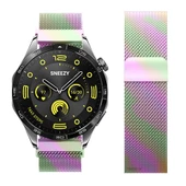 Huawei Watch GT4 46mm Uyumlu Manyetik Milanese Loop Metal Kordon   Rainbow thumbnail 3