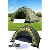 4 Kişilik Kamuflaj Desenli Kolay Kurulumlu Kamp Çadırı - 1