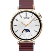 Huawei Watch GT4 41mm İle Uyumlu Dalga Desenli Tokalı Yumusaş Soft Silikon Kordon  Mürdüm - 5