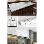 Beyaz Mermer Desenli Yapışkanlı Tezgah Folyosu (3 Mt.x 60 Cm) - 3