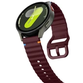 Huawei Watch GT4 41mm İle Uyumlu Dalga Desenli Tokalı Yumusaş Soft Silikon Kordon  Mürdüm - 4