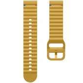 Huawei Watch GT4 41mm İle Uyumlu Dalga Desenli Tokalı Yumusaş Soft Silikon Kordon  Sarı thumbnail 6