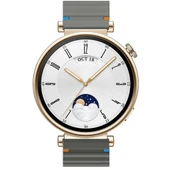 Huawei Watch GT4 41mm İle Uyumlu Dalga Desenli Tokalı Yumusaş Soft Silikon Kordon  Koyu Gri - 5