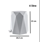 Omnipazar ELF-476 Geo Plastik Pedallı Çöp Kovası 4 Litre - 5