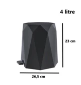 Omnipazar ELF-476 Geo Plastik Pedallı Çöp Kovası 4 Litre - 2