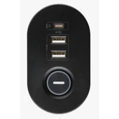 Masa Tipi Pd20w Akım Korumalı 3’lü Priz 2xusb 1xtype-c Girişli Kablolu Priz Ftr19 - 6