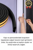 Güçlü Kendinden Yapışkanlı Kapı Pencere Soğuk Hava Geçirmez Yalıtım İzolasyon Siyah Fitil 10 Metre - 3