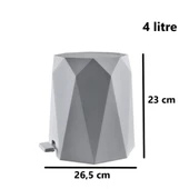 Omnipazar ELF-476 Geo Plastik Pedallı Çöp Kovası 4 Litre - 8