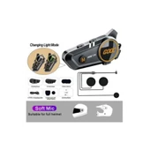 C50 Motosiklet Intercom Kask Kulaklık 1000 Mah Rgb Işıklı Bluetooth Kulaklık Ip67 - 4