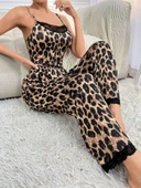 Kadın Ip Askılı Yakası Dantelli Bluz Ve Pijama Sandy Ikili Takım - 1