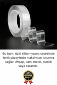 Çok Amaçlı Dayanıklı Çift Taraflı İz Bırakmaz Tamir Montaj Bandı Şeffaf Güçlü Silikon Bant 18mmX 2mt thumbnail 3