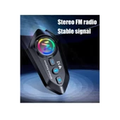 Y12  Motor Kask Kulaklık Rgb Modlu Radyolu Motosiklet Kulaklık 5.3 Bluetooth Intercom - 3