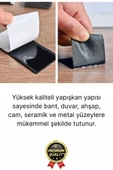 Ultra Güçlü İz Bırakmaz Çivisiz Tablo Çerçeve Asma Kendinden Yapışkanlı Siyah Cırt Bant 24'lü Set - 4