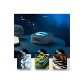 Nostalji Mini Plak Görünümlü Radyolu Bluetooth Hoparlör 3d Ses Dalgası Retro Müzik Plak Beyaz - 4