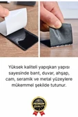 Ultra Güçlü İz Bırakmaz Çivisiz Tablo Çerçeve Asma Kendinden Yapışkanlı Siyah Cırt Bant 12'li Set - 4