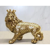 Polyester Dekoratif Taçlı Aslan Figürü Alk2576 - 1