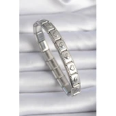 316L Çelik Gümüş Renk Kalp İşleme Nomination Charm Bileklik - 1